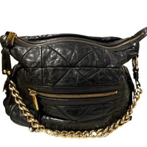 Marc Jacobs quilted Blk leather Hobo, chain strap